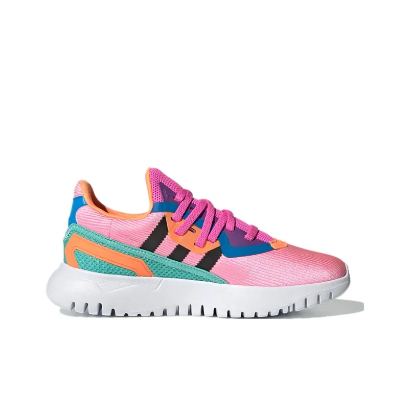 Adidas Originals Flex Collection J Abrasion Resistant Low Top Kids Lifestyle Shoes Pink Blue Teenagers-1