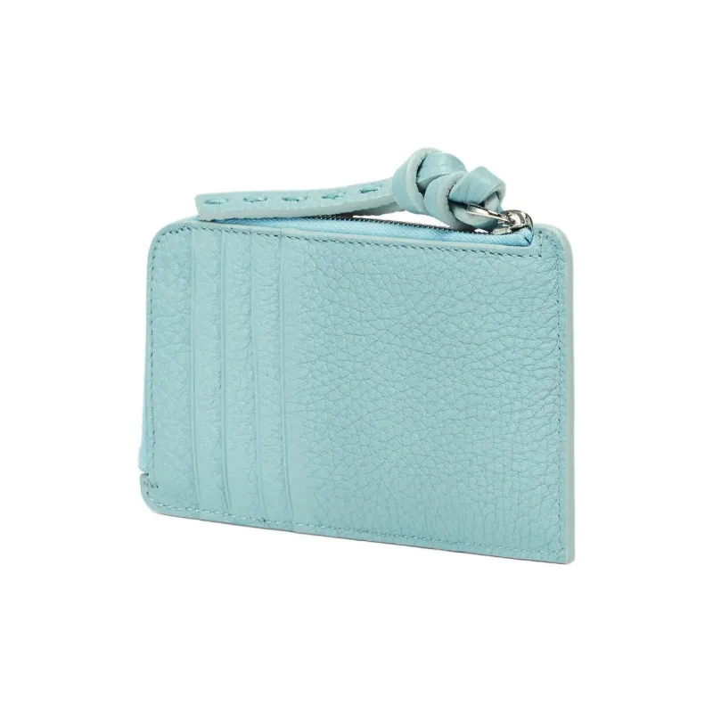 FENDI Peekaboo Calfskin Card Holder Women's Light Blue-1