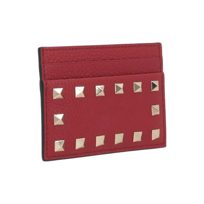 Valentino Calfskin Card Holder Women's Red-1