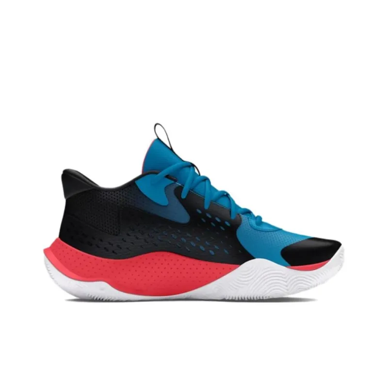 Under Armour Jet '23 Anti-Slip Wear-Resistant Low-Top Basketball Shoes Unisex Blue Black-1