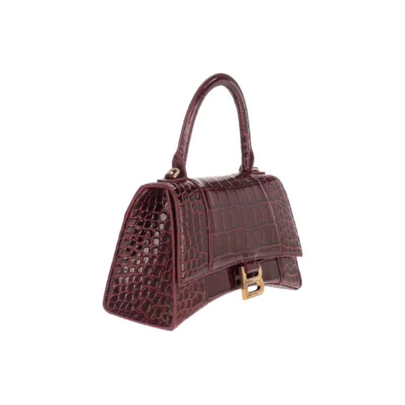 Balenciaga Cow Leather Crossbody Bag Small Size Women's Dark Red-1