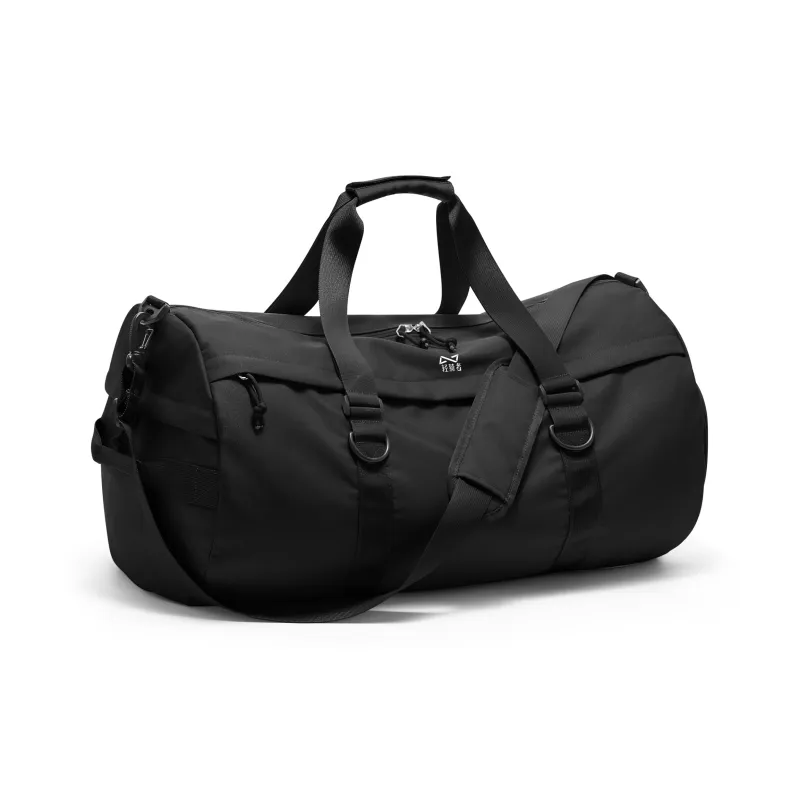QING QI ZHE Canvas Travel One Shoulder Portable Crossbody Gym Bags Large Size Unisex Black/Khaki-10