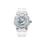 White Band Blue Dial