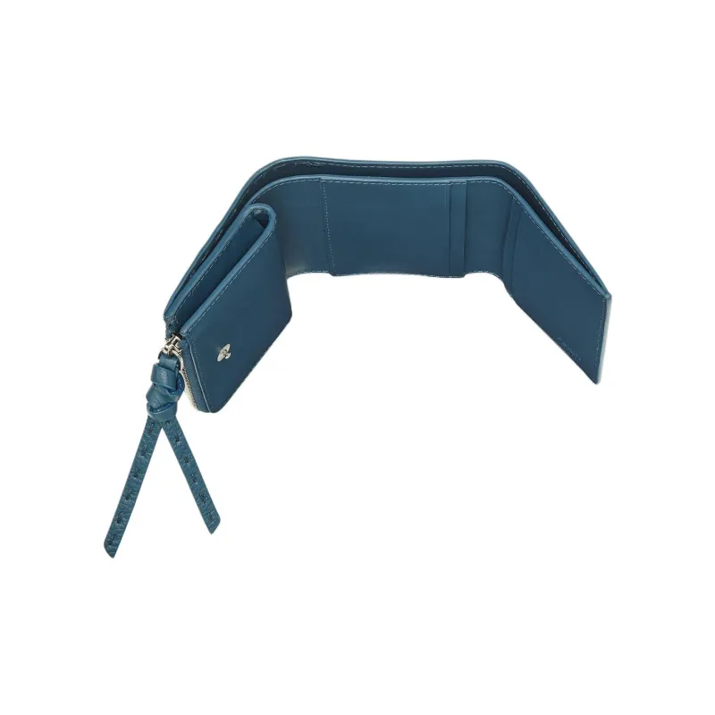 FENDI Peekaboo Calfskin Coin Purse Women's Blue-3