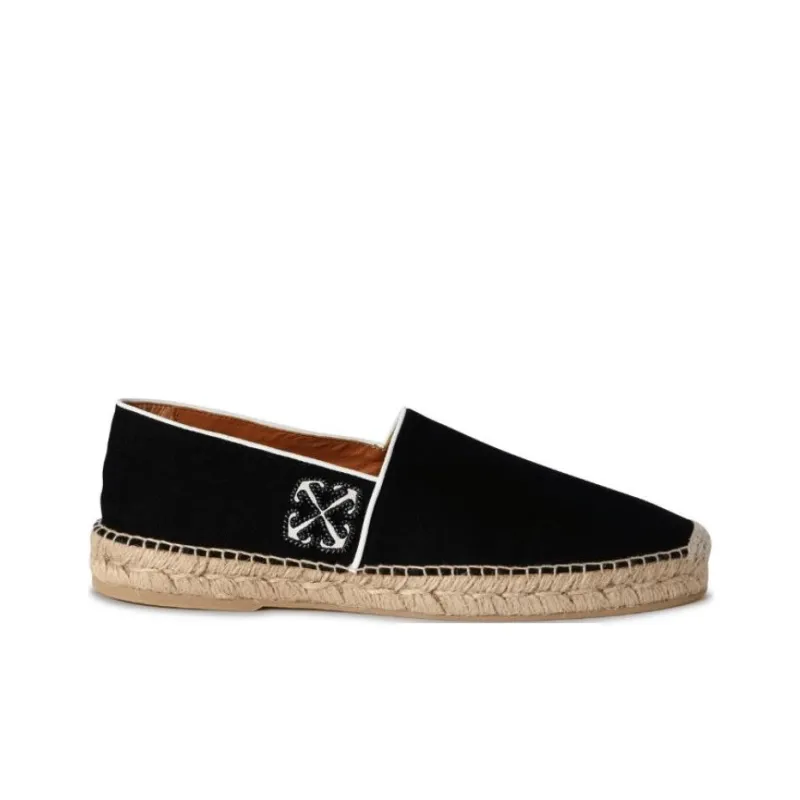 OFF WHITE Anglette Arrow Embroidered Slip On Espadrilles-1