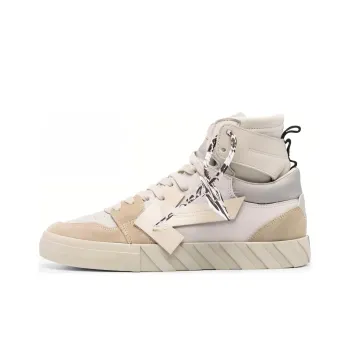 OFF WHITE Vulc High Top White Beige Suede