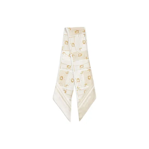 COACH Mulberry Silk Scarves Women's White