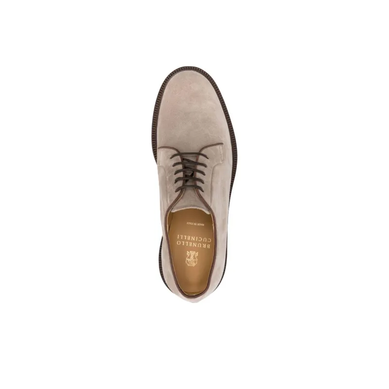 Brunello Cucinelli Round Toe Lace Up Derby Shoes-4