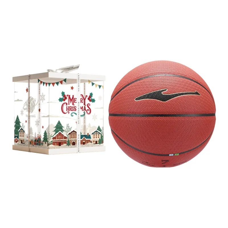 Erke Hexagonal Warriors PU Basketball Brown Size 7 Ball Training Unisex-8