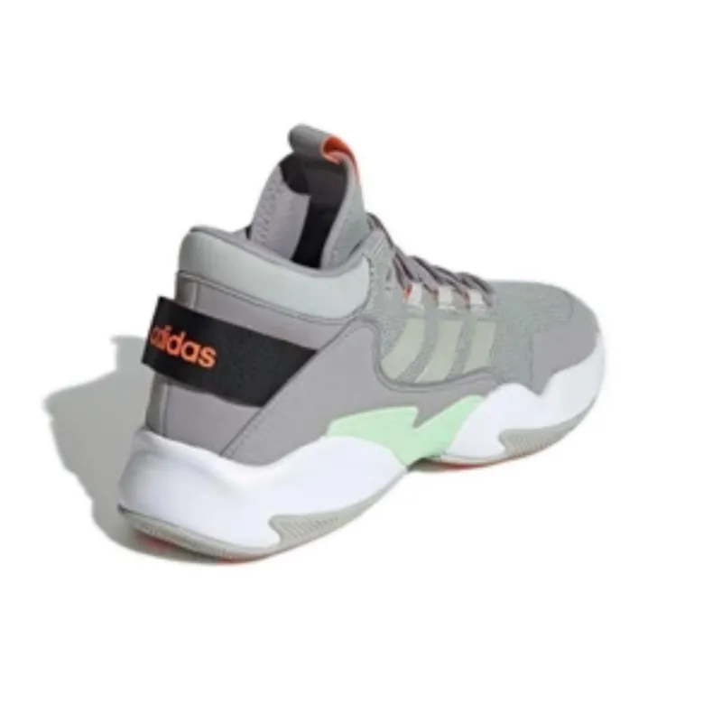Adidas STREETCHECK Anti-Slip Wear-Resistant Mid-Top Basketball Shoes Men's Gray-1