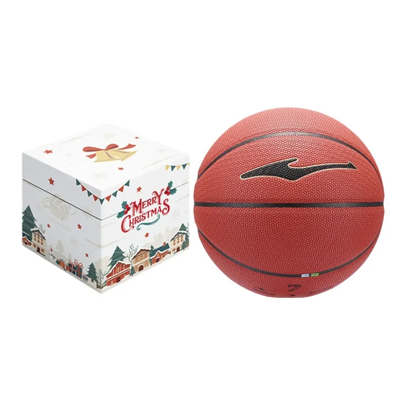 Erke Hexagonal Warriors PU Basketball Brown Size 7 Ball Training Unisex-9