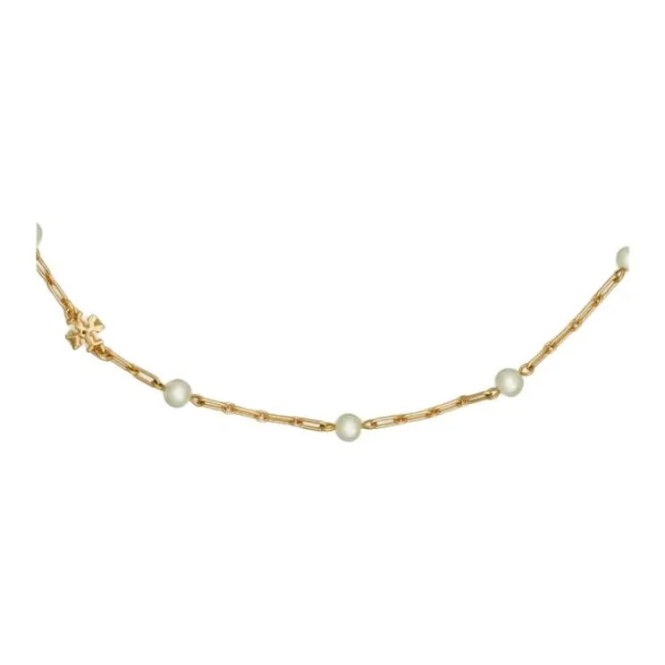 TORY BURCH Roxanne Pearl Detailed Chain Necklace-2