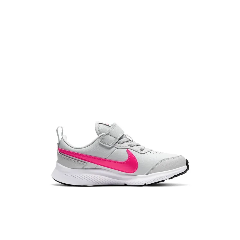 Nike Varsity Leather Slip-Resistant Cushioning Wear-Resistant Sports Casual Shoes Gray Pink Children Aged 3-7 Years Old-1
