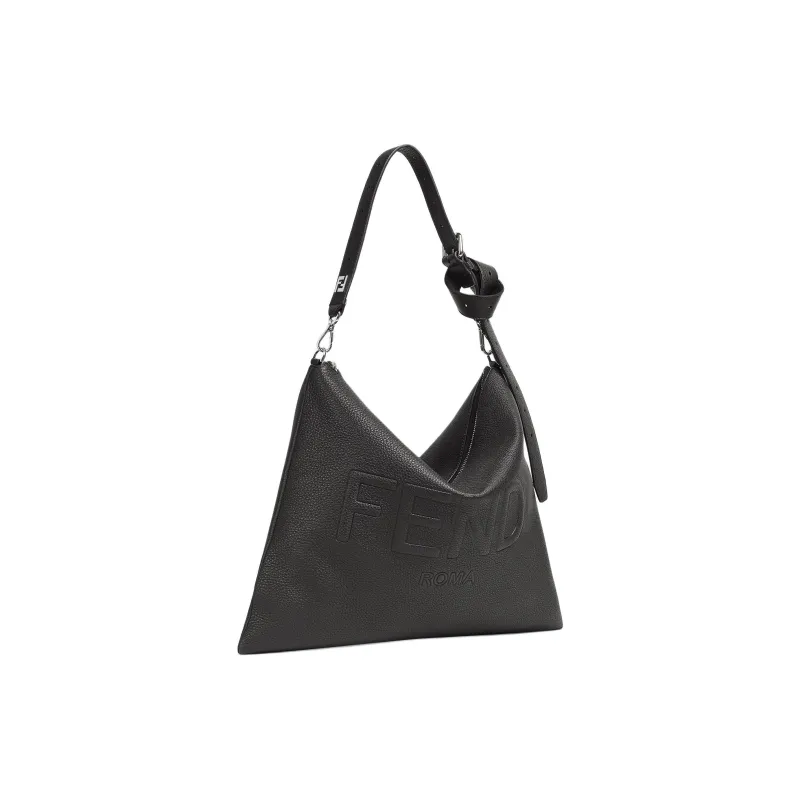 FENDI Calfskin Shoulder Bag Crossbody Bag Handbag Men's Black-1