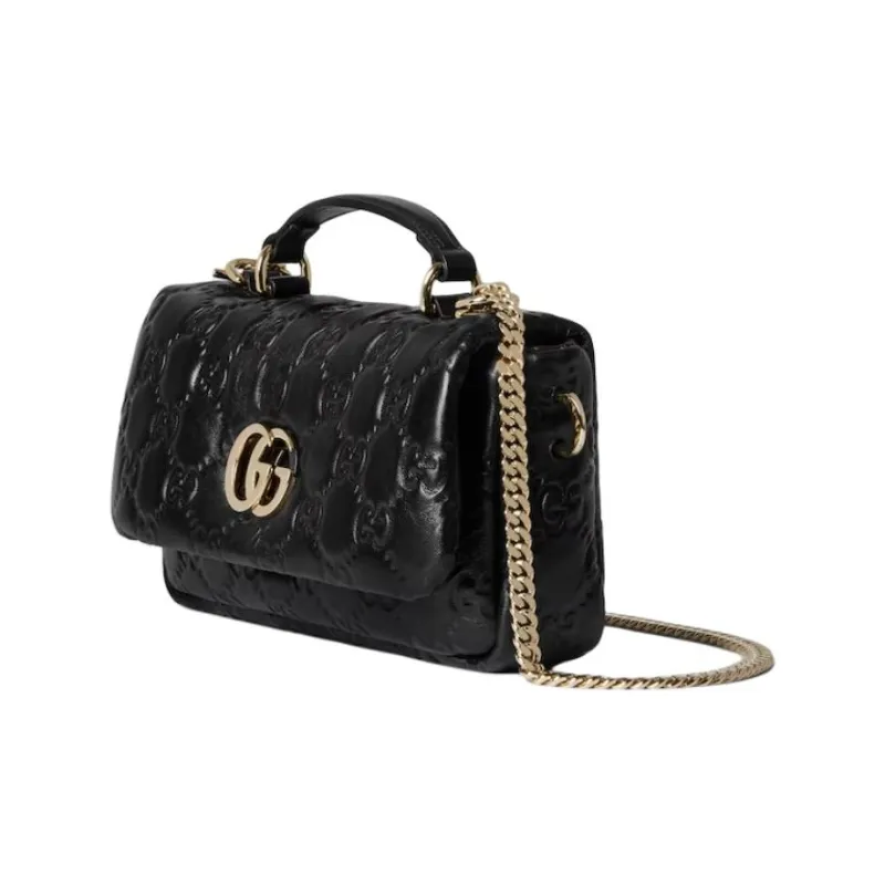 GUCCI Loose Leather Crossbody One Shoulder Handbags Mini Women's Black-1