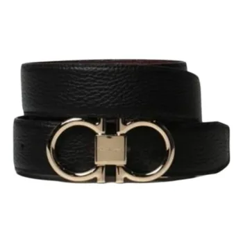 FERRAGAMO Leather Belts Men's Black 