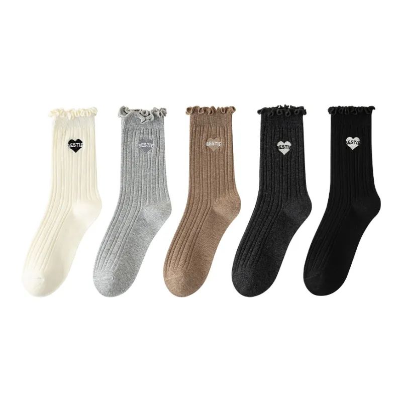 MIIOW Mid Calf Socks Women's 5 Pack-7