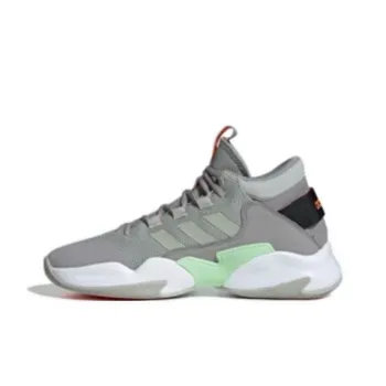 Adidas STREETCHECK Anti-Slip Wear-Resistant Mid-Top Basketball Shoes Men's Gray