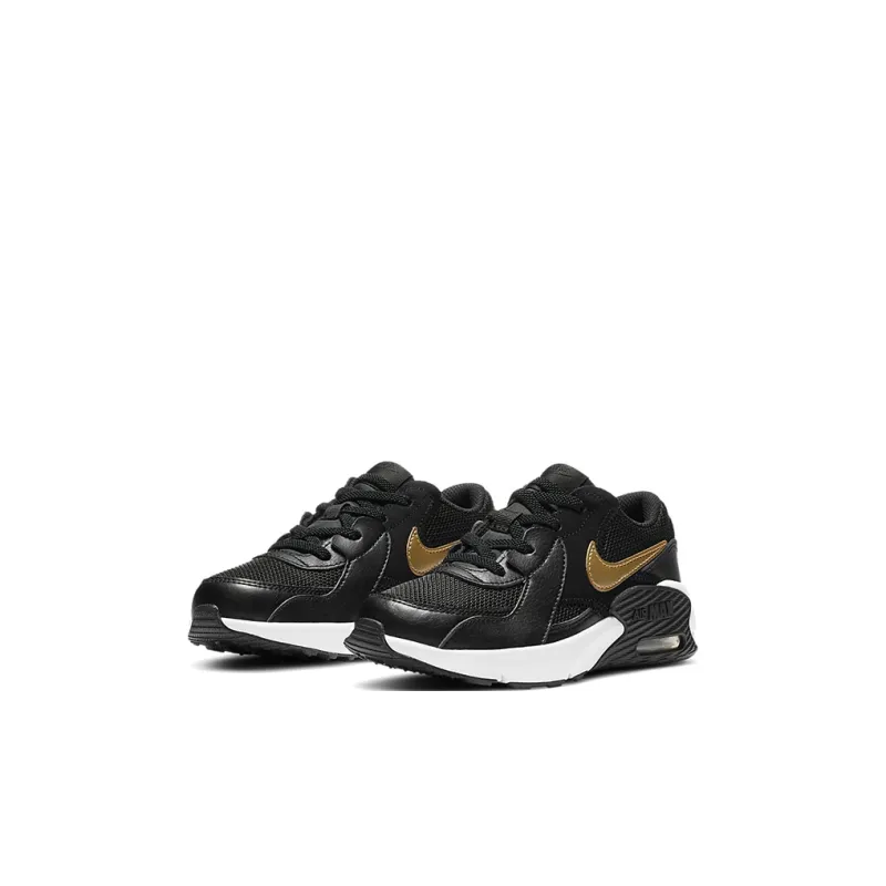 Nike Air Max Excee Abrasion Resistant Low Top Kids Lifestyle Shoes Black Gold Children Aged 3 7 Years Old-2