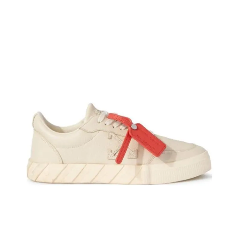 OFF WHITE Vulcanized Low Calf Leather Beige-1