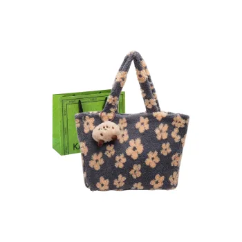 KARUISHA Plush Tote Bag, Shopping Bag, Handbag, Shoulder Bag Women's Multicolor