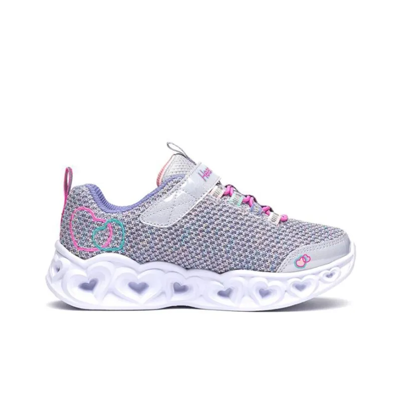 Skechers Heart Lights Kids Lifestyle Shoes Purple Green Teenagers-1