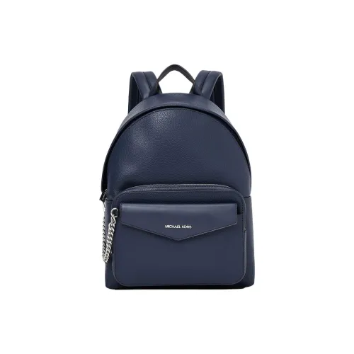 MICHAEL KORS Maisie Litchi Grain Leather Backpack Medium Size Women's Marine Blue