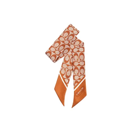 COACH Mulberry Silk Scarves Women's Amber