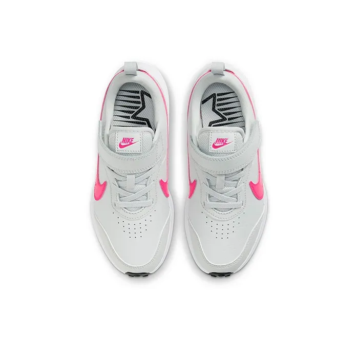 Nike Varsity Leather Slip-Resistant Cushioning Wear-Resistant Sports Casual Shoes Gray Pink Children Aged 3-7 Years Old-3