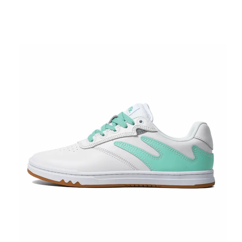 GOLUCK Cushioning, Wear Resistant Low Top Skateboard Shoes Unisex White Green-0