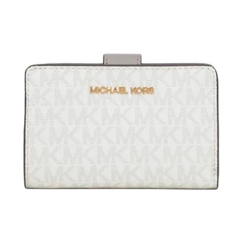 MICHAEL KORS Coated Canvas Wallet Medium Size Women's Glossy White