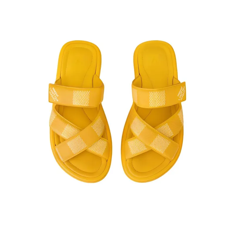 LOUIS VUITTON Rubber Sole Slide Slippers Men's Yellow-3