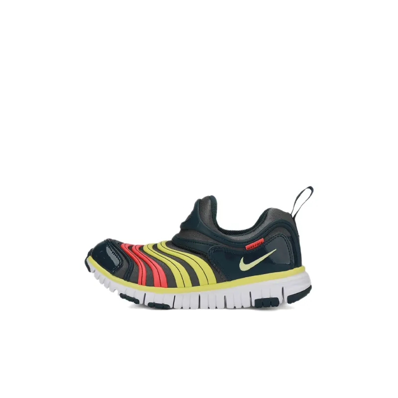 Nike Dynamo Free Slip Resistant Cushioning Low Top Kids Lifestyle Shoes Black Red Yellow Children Aged 3 7 Years Old-0