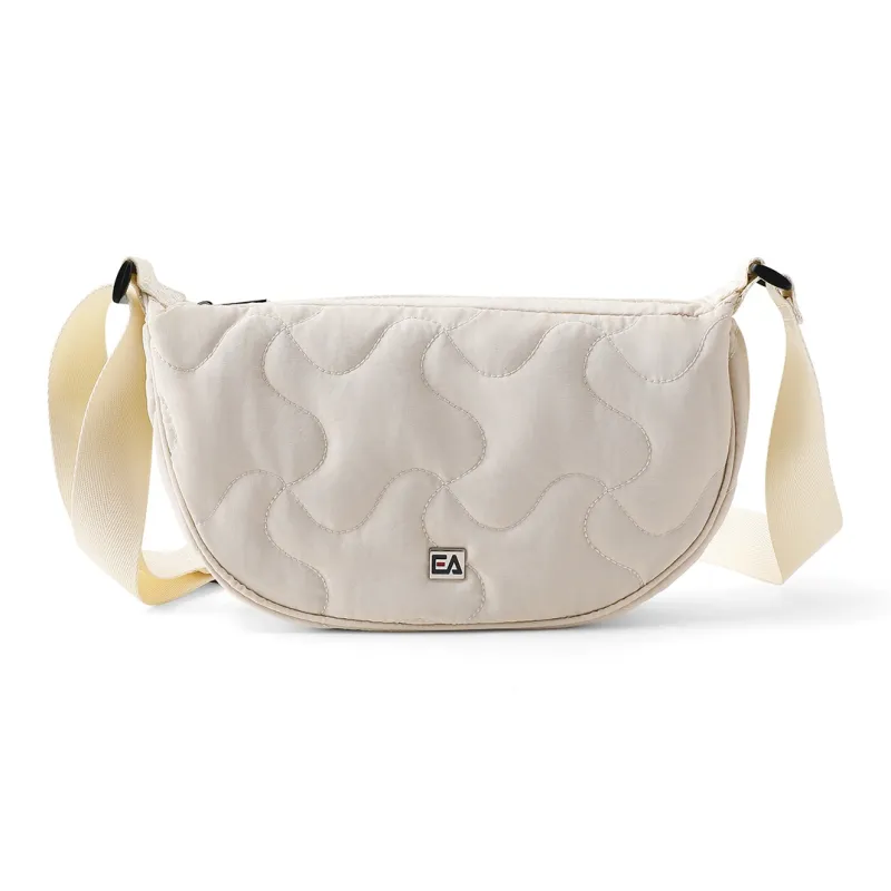 Elle Active Fabric Crescent Bag Shoulder Bag Regular Women's Ecru-0