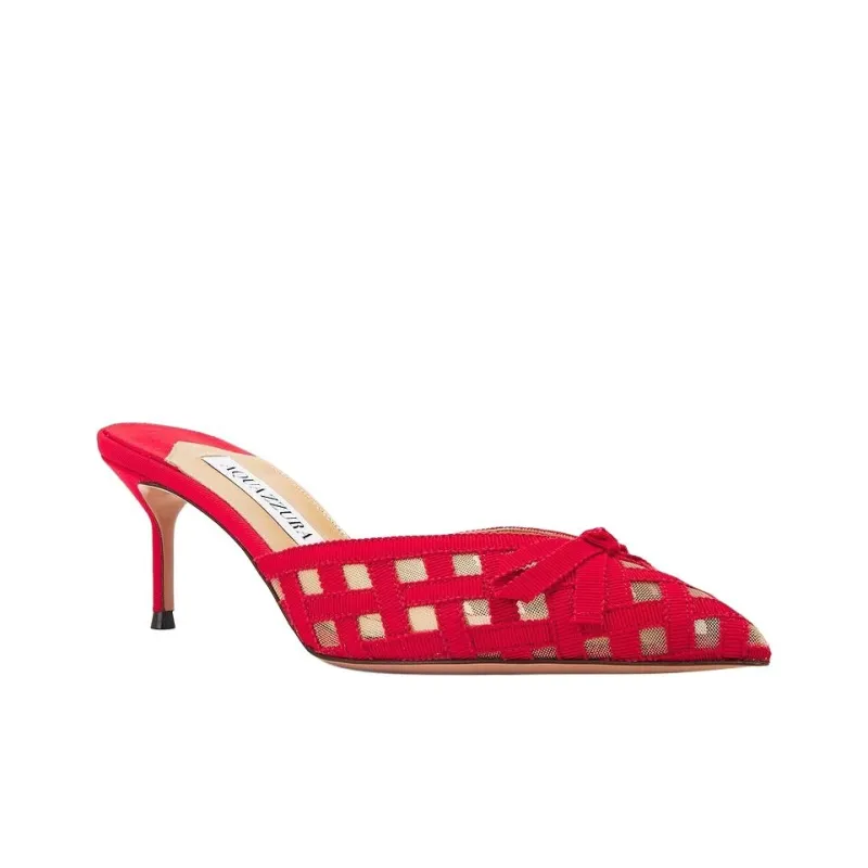 AQUAZZURA Closed Toe Slippers 6.5cm Women's Red-2