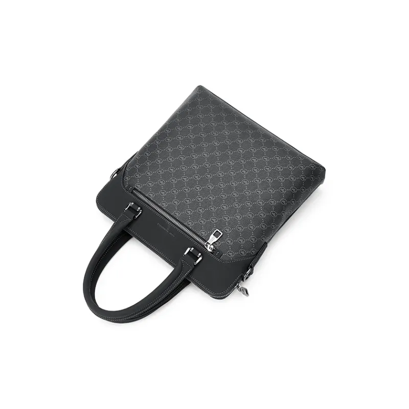 FAIRWHALE Pvc Briefcases Handbags Men's Black-3