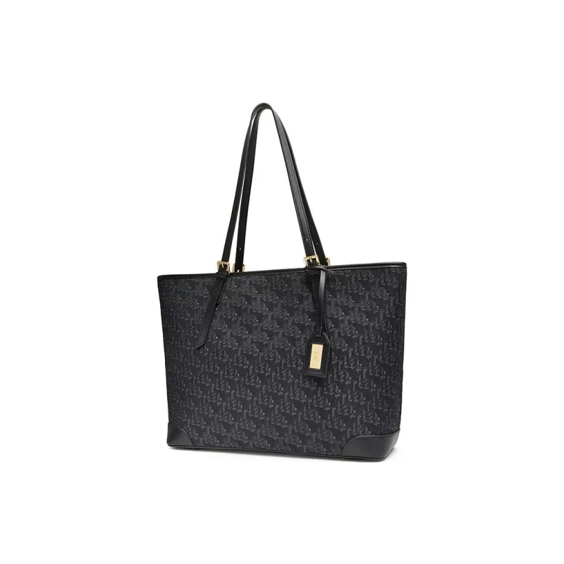 Tata Fabric Shoulder Bag Medium Size Women's Blue & Gray & Green/Blue & Black & Black-5