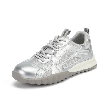 RED DRAGONFLY German Army Trainers Abrasion Resistant Low Top Casual Shoes Women's Silver Beige