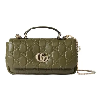 GUCCI Loose Leather Crossbody One Shoulder Handbags Mini Women's Green