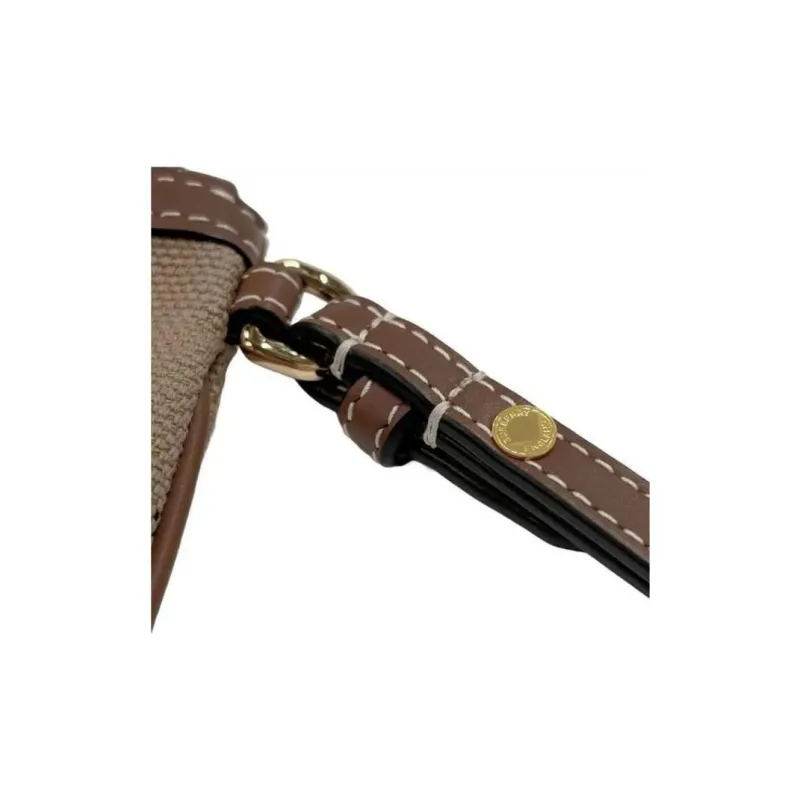 Burberry Plaid Canvas Canvas Bag Clutches Women's Brown-5