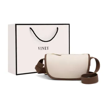 VINEY Cow Leather Shoulder Bag Crossbody Bag Pillow Bag Regular Women's Ecru