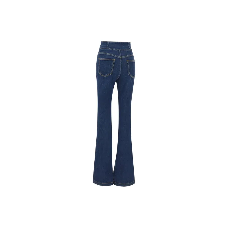 Elisabetta Franchi Zipped Bell-Bottom Jeans-1