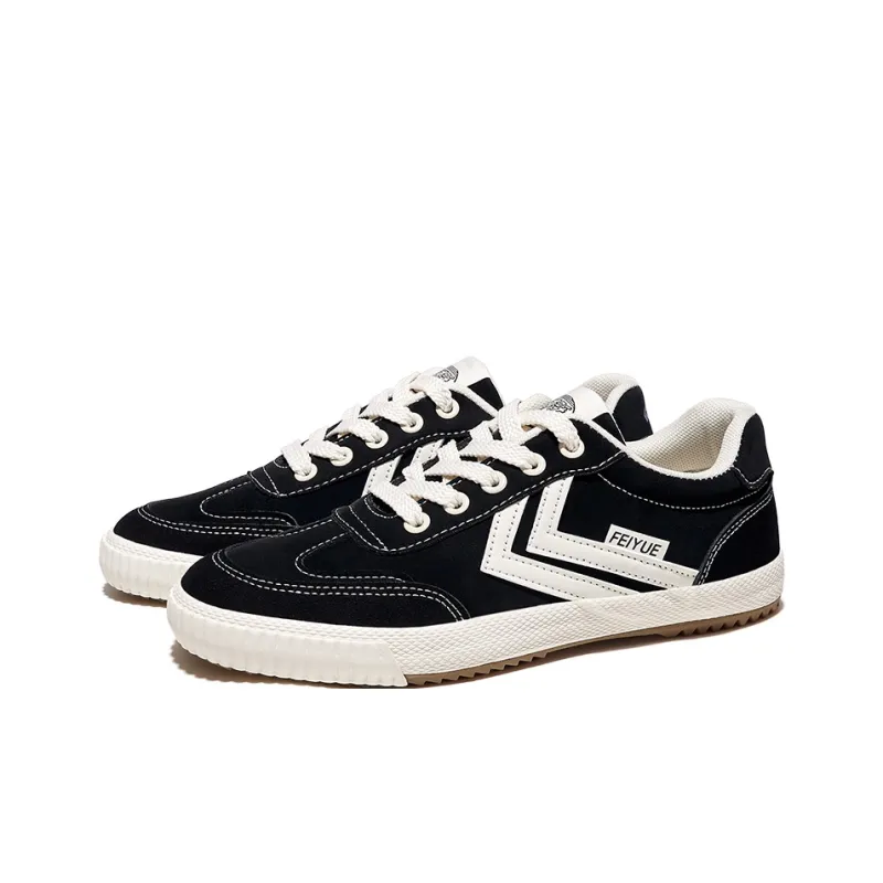 Feiyue Anti Slip Wear Resistant Low Top Skateboard Shoes Unisex Black Rice-2