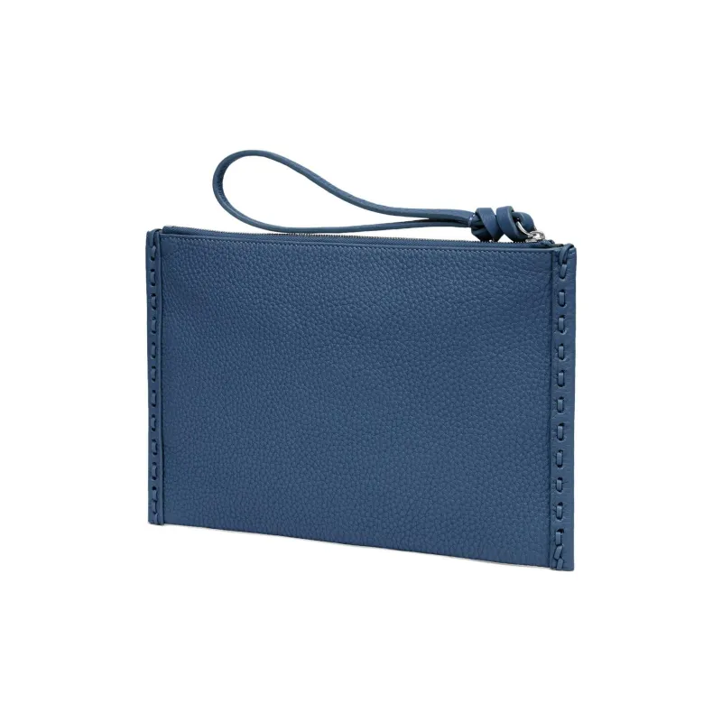 FENDI Peekaboo Calfskin Clutch Women's Blue-1