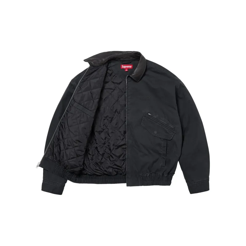 Supreme Leather Collar Utility Jacket FW24-16