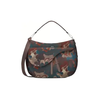 DIOR Saddle Leather Portable Crossbody Bag Shoulder Bag Men's Multicolor