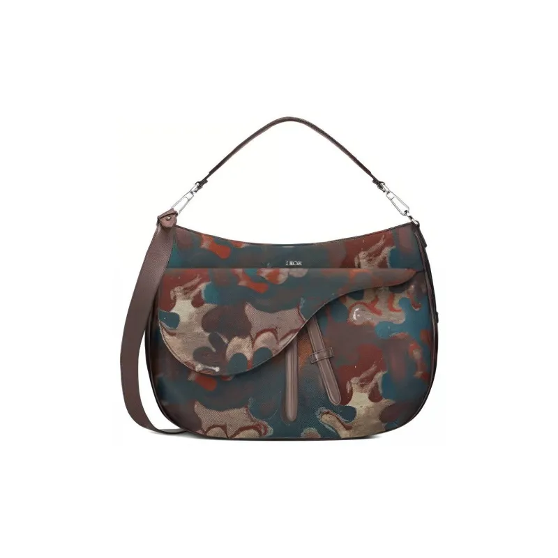DIOR Saddle Leather Portable Crossbody Bag Shoulder Bag Men's Multicolor-0