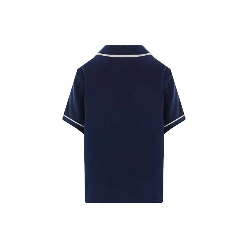 PRADA Logo-plaque Terry-cloth Polo Shirt-2