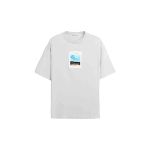 ZARA T-Shirts Men Sky Blue