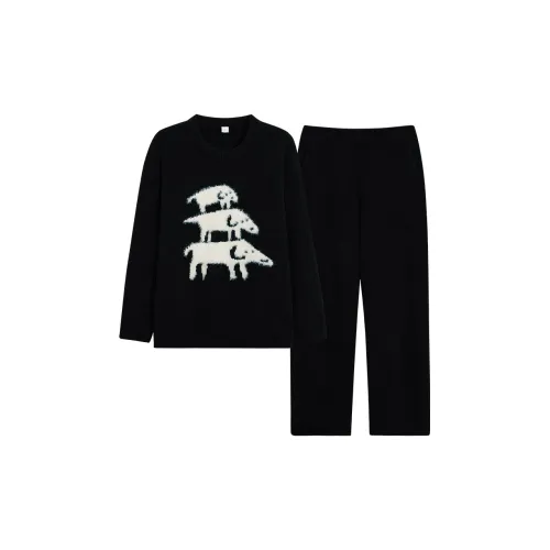 Sha Qian Pajama Set Women's Black